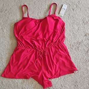 Red One Piece Swimsuit with Vibrant Design